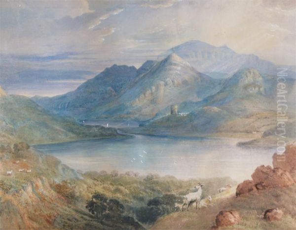 Snowdon From Llanberis Lake Oil Painting by Henry G. Gastineau