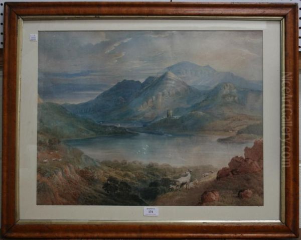 Snowdon From Llanberis Lake Oil Painting by Henry G. Gastineau