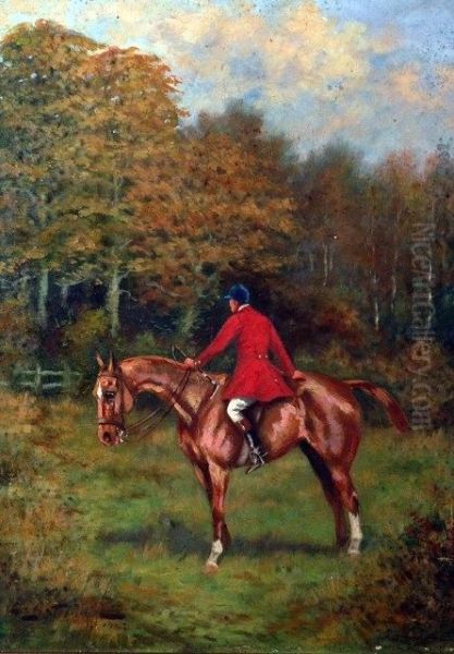 Huntsman On Horseback, In A Landscape Setting by Charles E. Gatehouse