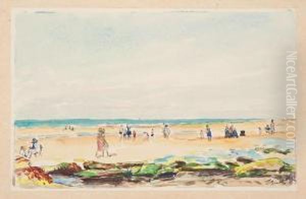 Ambleteuse, La Plage Oil Painting by Pierre Gatier