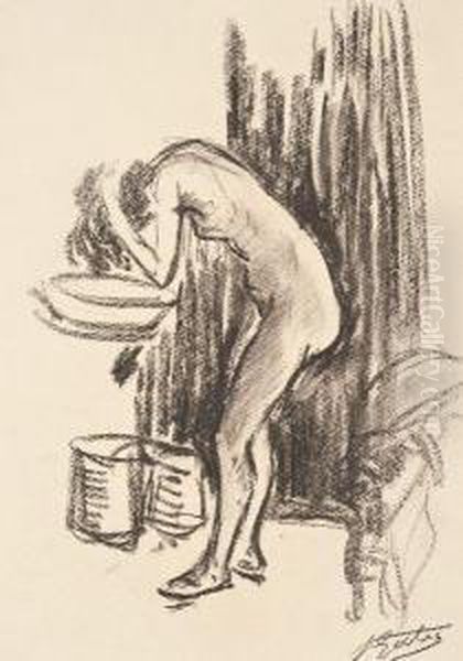 Toilette A La Cuvette Oil Painting by Pierre Gatier