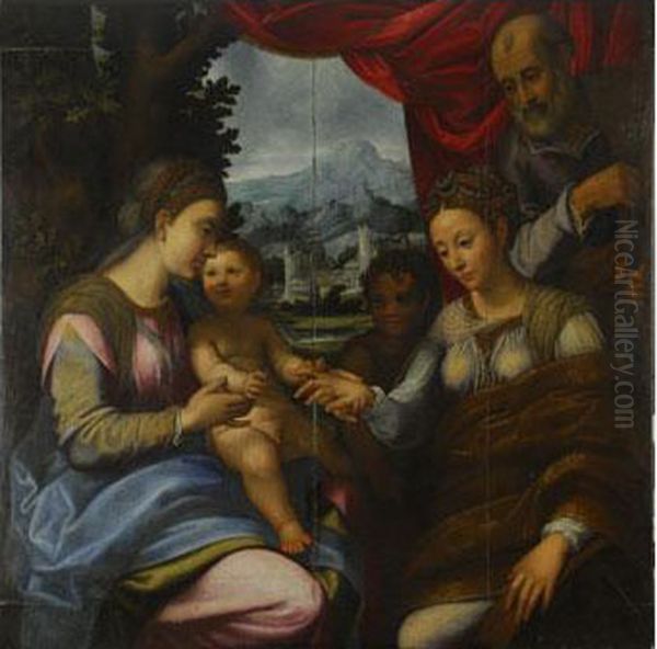 Bodas Misticas De Santa Catalina Oil Painting by Bernardino Gatti, Il Sojaro