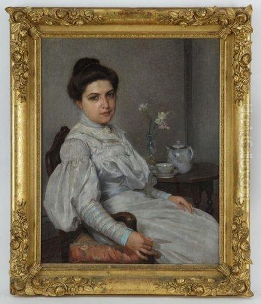 Portrait De Femme Oil Painting by Leon Gaud