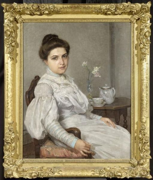 Portrait Of A Lady Oil Painting by Leon Gaud