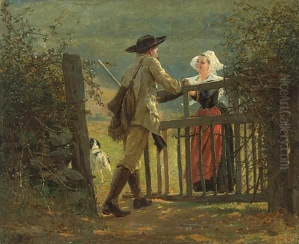 Off To The Hunt Oil Painting by Alphonse Gaudefroy