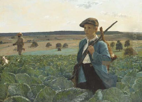 De Retour De La Chasse Oil Painting by Alphonse Gaudefroy