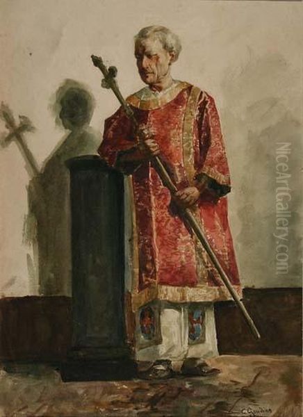 Ritratto Di Sacerdote Oil Painting by Carlo Gaudina