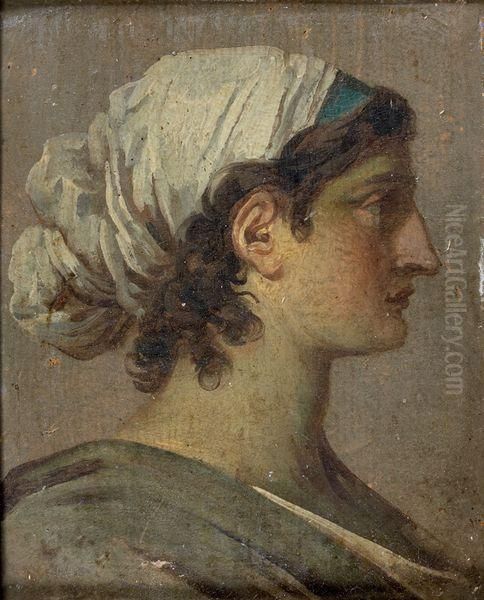 Jeune Femme Au Turban De Profil Droit Oil Painting by Louis Gauffier