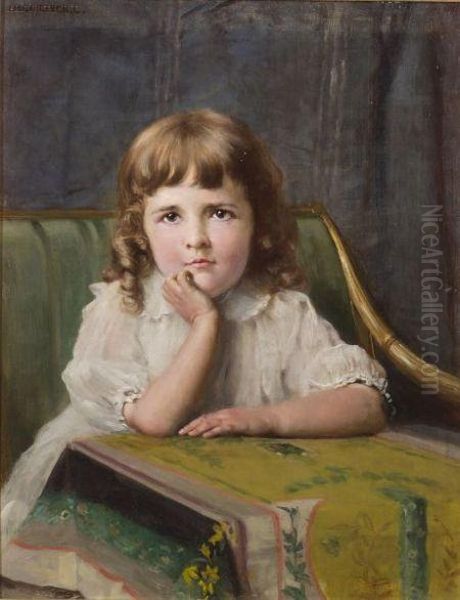 Portrait Of A Girl Oil Painting by Ignaz Marcel Gaugengigl