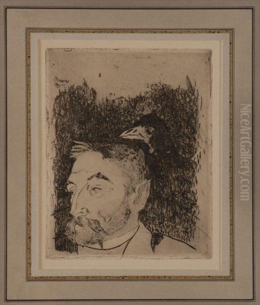 Portrait Of Stephan Mallarme Oil Painting by Paul Gauguin