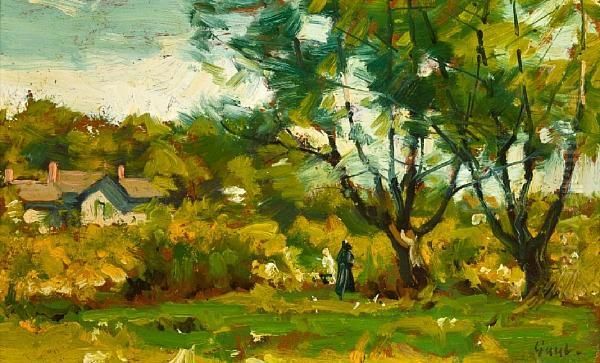 Cottage In The Woods Oil Painting by Gilbert Gaul