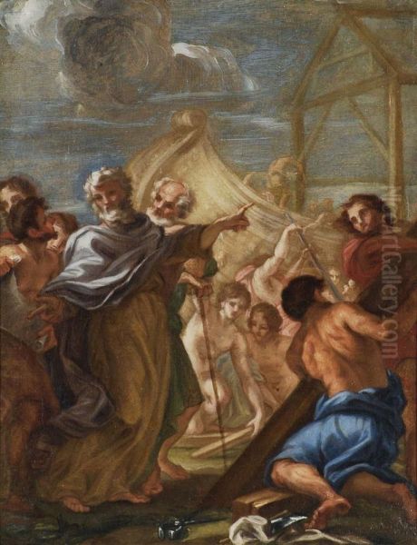 L'arca Di Noe Oil Painting by Giovanni Battista (Baciccio) Gaulli