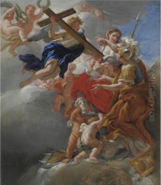 Allegoria Della Fortezza Oil Painting by Giovanni Battista (Baciccio) Gaulli