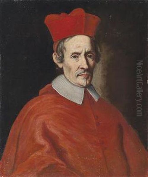 Portrait Of A Cardinal / Ritratto Di Uncardinale Oil Painting by Giovanni Battista (Baciccio) Gaulli