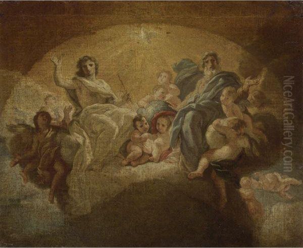 The Trinity In Glory Oil Painting by Giovanni Battista (Baciccio) Gaulli