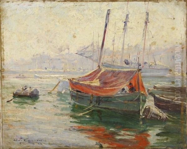 Coin De Port Dans Le Midi Oil Painting by Adolphe Gaussen