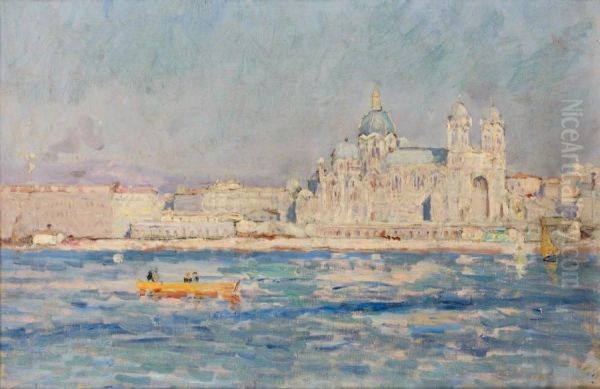 Vue De Marseille Oil Painting by Adolphe Gaussen