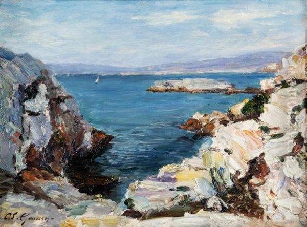 La Calanque De Malmousque Oil Painting by Adolphe Gaussen