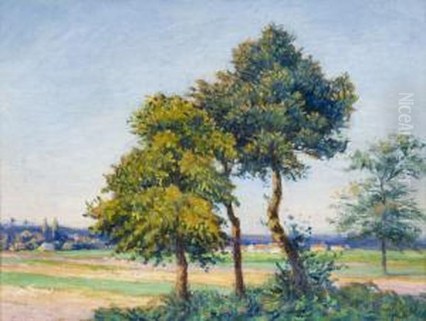 Paysage Aux Trois Arbres Oil Painting by Leo Gausson