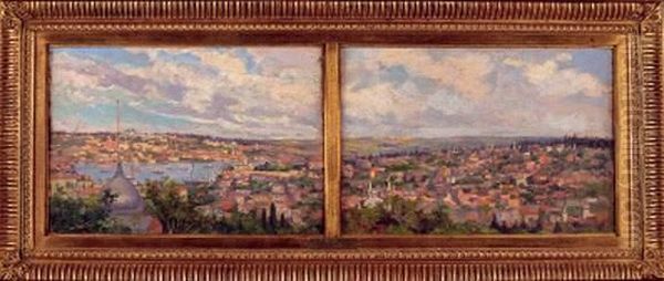 Vue De Constantinople Oil Painting by Albert Gautier