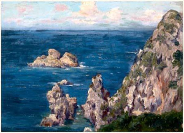 L'adriatique, Circa 1900 Oil Painting by Albert Gautier