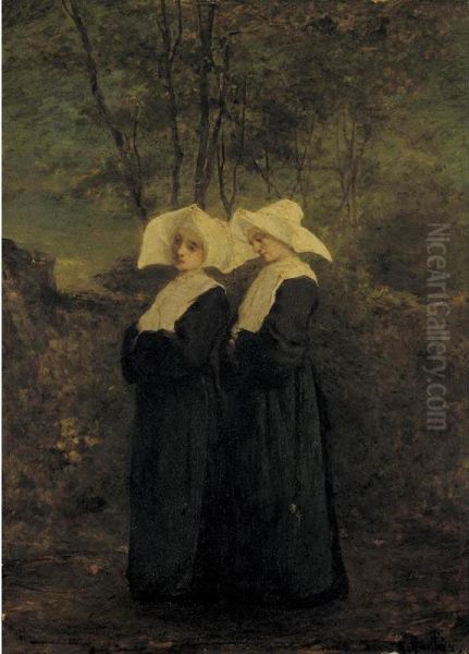 Nuns Oil Painting by Armand Desire Gautier