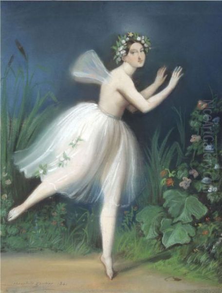 Portrait De Carlotta Grisi (dans Giselle) Oil Painting by Theophile Gautier