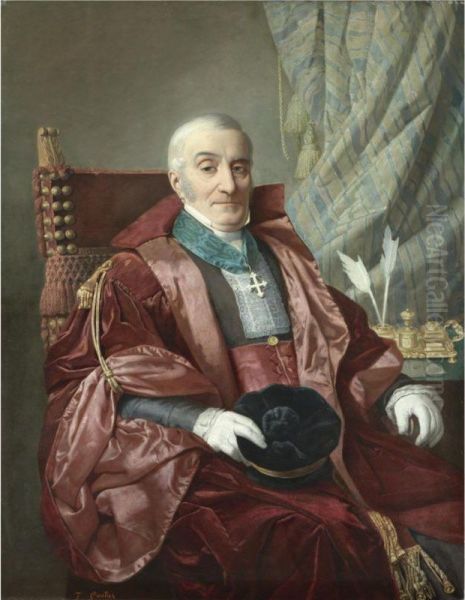 Portrait Of A Bishop, Three-quarter Length, Holding A Hat Oil Painting by Theophile Gautier