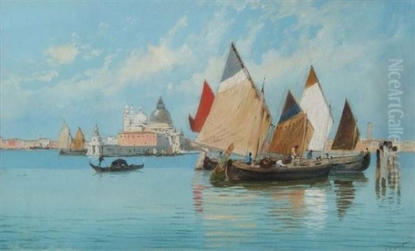 Fishing Boats Oil Painting by Natale Gavagnin