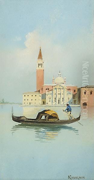 Gondola A Venezia Oil Painting by Natale Gavagnin