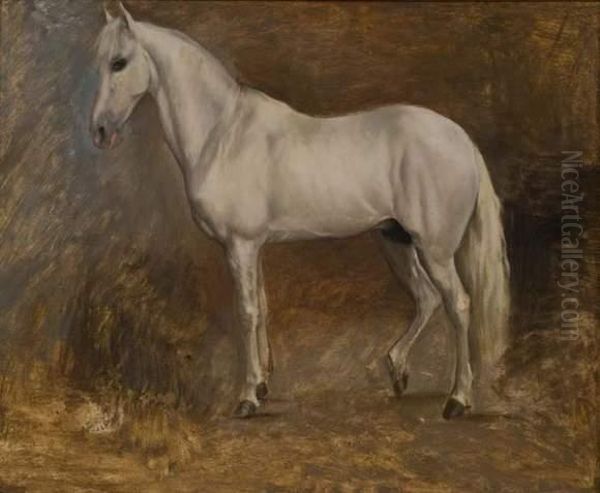 Le Cheval Blanc Oil Painting by Pierre Gavarni