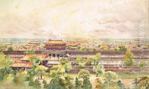 The Forbidden City, Peking Oil Painting by Henry George Gawthorn