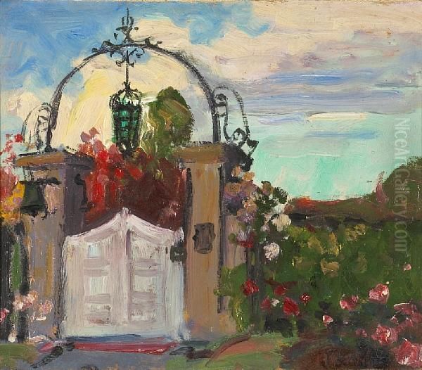 Entrance To A Garden Oil Painting by August Gay