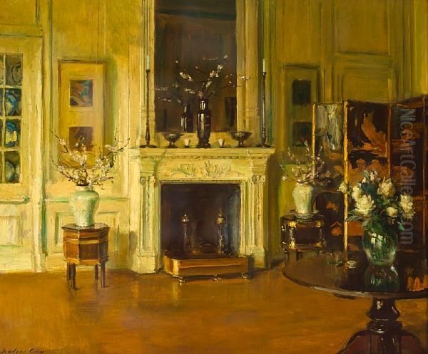 Interior With Fireplace Oil Painting by Walter Gay