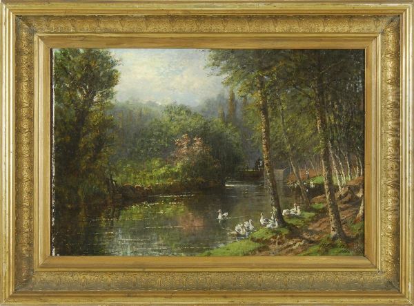 The Duck Pond Oil Painting by Winckworth Allan Gay