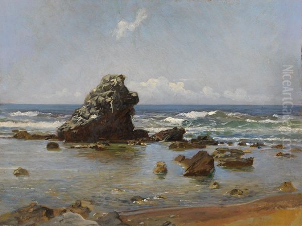 Bay In Livorno Oil Painting by Nikolai Nikolaevich. Ge