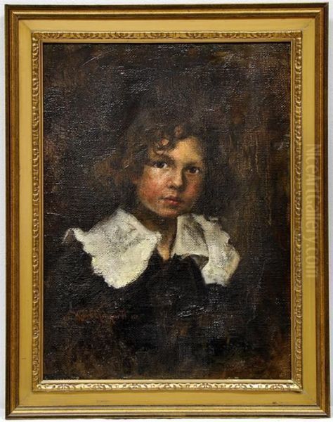 Brustportraiteines Madchens Oil Painting by Karl Gebhardt