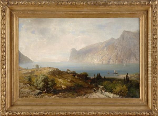 Kustenlandschaft. Oil Painting by Ludwig Gebhardt