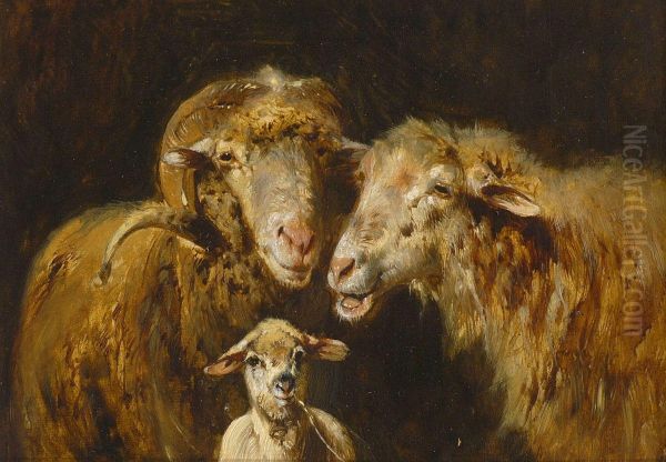 Schaffamilie Oil Painting by Friedrich Otto Gebler