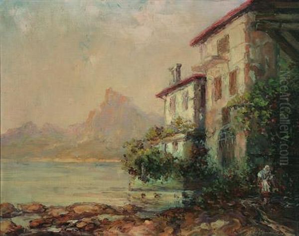 An Italian Fantasie Oil Painting by Leonid Gechtoff