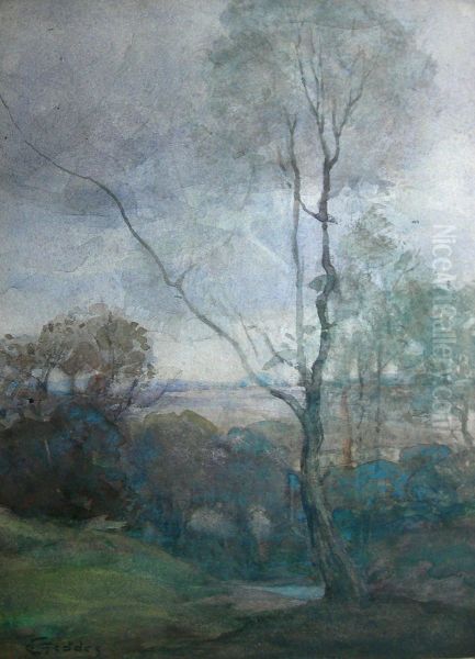 A Restful Figure In A Landscape Oil Painting by Ewan Geddes