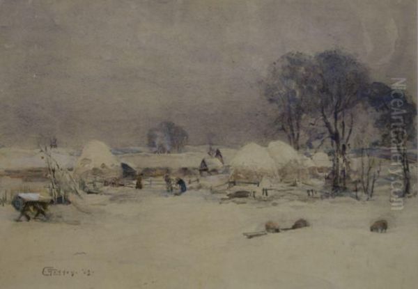 Winter Oil Painting by Ewan Geddes