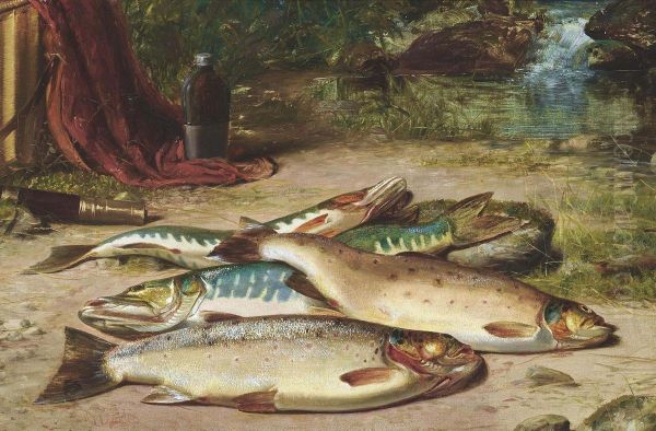 Trout And Pike Oil Painting by William Geddes