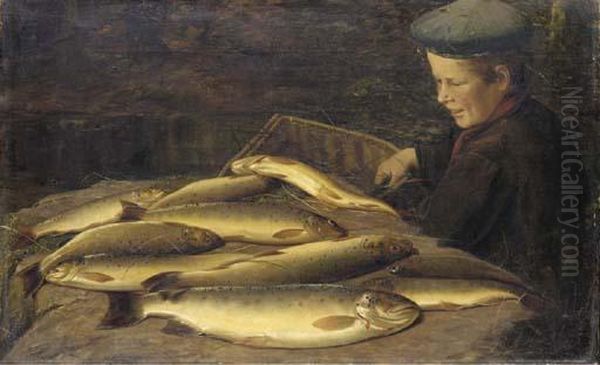 The Day's Catch Oil Painting by William Geddes