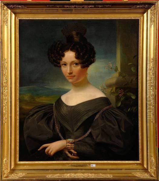 Portrait D'une Dame De Qualite Oil Painting by Fanny Geefs