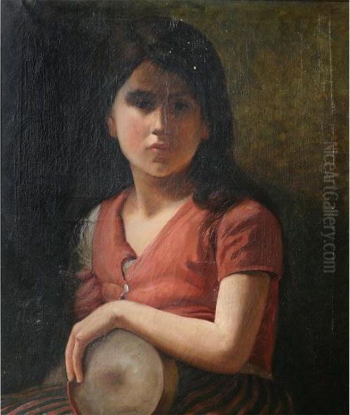 Portrait Of A Girl Oil Painting by Edouard Geelhand