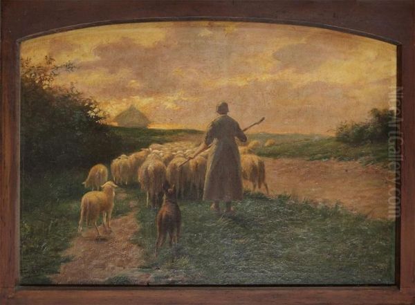 Shepherdess Oil Painting by Franz Geerts