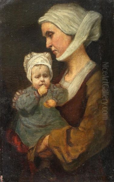 Mutter Und Kind Oil Painting by Willem Geets