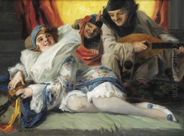 La Partie Musicale Oil Painting by Robert Geiger