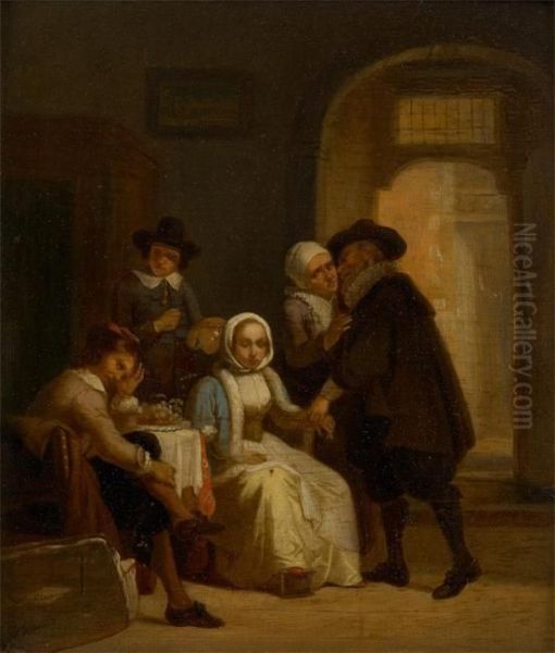 La Presentation Oil Painting by Jozef Geirnaert